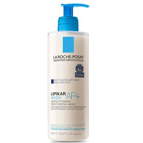 La Roche-Posay Lipikar Wash AP Gentle Foaming Moisturizing Wash (13.52 fl. oz.) - Dermstore Oil Free Face Wash, Natural Face Wash, Oily Sensitive Skin, Daily Facial Cleanser, Dry Skin Body, Extra Dry Skin, Foaming Facial Cleanser, Roche Posay, Gentle Cleanser