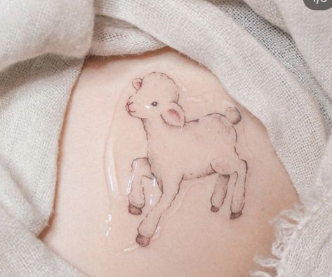 Lamb Tattoo Cute, Pig Zodiac Tattoo, Counting Sheep Tattoo, Baby Lamb Tattoo, Lamb Tattoo Simple, Lamb Tattoo Christian, Little Lamb Tattoo, Black Sheep Tattoo Ideas, Lamb Drawing