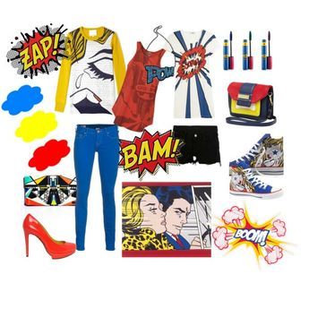 POP ART Pop Art Outfit, Pop Art Decor, Pop Art Fashion, 1950 Fashion, Pop Up Art, Art Outfit, Art Costume, Pop Art Painting, Adult Halloween Costumes