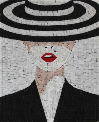 Modern Black and White Mosaic Portrait  Size  40 x 49cm (15.75 x 19.29 inches) Weight  3.92 kg (8.64 lbs)  Material: Natural Marble / Marble and Quartz Thickness: 3/8" (7mm)  Comes on a mesh backing, rolled as a carpet in one piece(for mosaics less than 3 square meters) . #mosaic #mosaico #handmade #decor #art #homedecor #interiordesign #artist #decorationideas #artoftheday #design #mosaico #deco #style #artisan #decoration #artist #marble Mosaic Tiles Design, Custom Mosaic Tile, Tile Artwork, Artwork Contemporary, Mosaic Tile Designs, Mosaic Portrait, Mosaic Tile Art, Mosaic Art Projects, Modern Mosaics