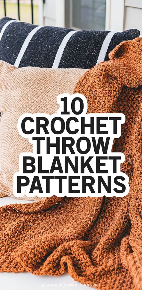 These free crochet throw blanket patterns are so gorgeous, you're going to love them. I find that crochet blanket patterns are the perfect project for when you're looking for a stress-free project. OLD FASHIONED THROW BLANKET. Sewrella does it once again with a beautiful crochet pattern. This old fashioned throw blanket is so simple and fun to make. The pattern includes a video tutorial featuring the mini bean stitch. Easy Fall Crochet, Fall Crochet Blanket, Crochet Blanket Stitch, Afghan Crochet Patterns Easy, Crochet Blanket Stitch Pattern, Fall Throw Blanket, Blanket Stitches, Crochet Blanket Tutorial, Modern Crochet Blanket