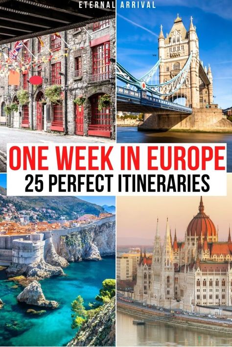 5 Days In Europe, 7 Days In Europe Itinerary, Europe Trip Itinerary 10 Days, Europe Itenaries, First Trip To Europe Itinerary, 7 Day European Itinerary, Europe Itinerary 10 Day, One Week In Europe, Where To Go In Europe