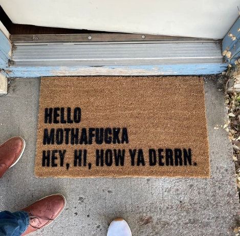 Hello Mothafucka Hey Hi How Ya Derrrn Doormat, Lil Wayne Door Mat, Funny Rug, Outdoor Welcome Mat, Custom Personalized Door Mat, Funny Gift Funny Rug, Cute Door Mats, Door Mat Funny, Outdoor Welcome Mat, Cool Doormats, Rug Outdoor, Design Text, Coir Doormat, Personalized Door Mats