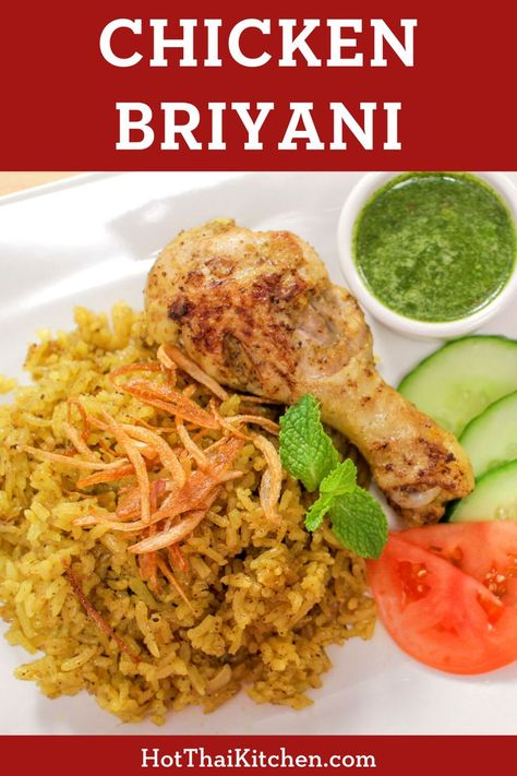 One of the best street foods in Thailand is "kao mok gai" or Thai style chicken biryani. Tender chicken and flavourful rice that are slowly cooked together for a perfect meal. #thaifood #biryani Foods In Thailand, Flavourful Rice, Thai Style Chicken, Gluten Free Asian Recipes, Thai Food Recipes, Thai Recipes Authentic, Thai Street Food Recipes, Authentic Thai Food, Chicken Biryani Recipe