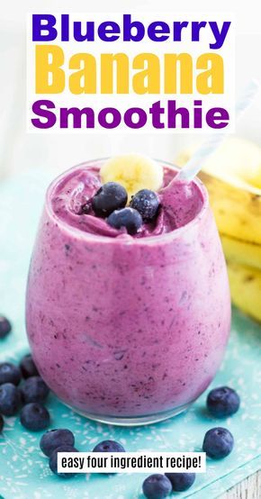 Blueberry Banana Smoothie Recipe, Smoothie Low Carb, Blueberry Banana Smoothie Recipes, Blend Jet, Blueberry Smoothie Recipe, Infused Waters, Blueberry Banana Smoothie, Spaghetti Salad, Smoothie Fruit