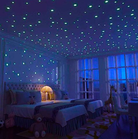 Decorative Ceiling Panels, Star Bedroom, Glow In The Dark Stars, Dark Ceiling, Dark Stars, Kids Interior Design, Glow Stars, Star Ceiling, Dark Bedroom