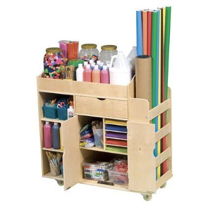 Arts And Crafts Storage, Art Supplies Storage, Wooden Storage Cabinet, Classroom Storage, Art Cart, Fun Arts And Crafts, Art Activity, Classroom Furniture, Storage Cart