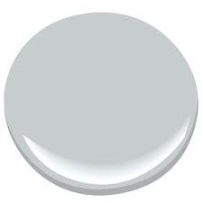 Benjamin Moore Pelican Gray 1612.  Work well with the stronger, primary colors if you go with the Marimekko. Palladian Blue Benjamin Moore, Benjamin Moore Grey Owl, Palladian Blue, Benjamin Moore Gray, Basement Redo, Old Country Houses, Favorite Paint Colors, Benjamin Moore Paint, Design Blogs