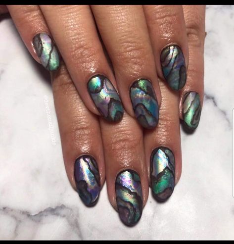 Agate Nails, Geode Nails, Foil Nail Designs, Art Papillon, Nails Diy, Foil Nails, Cool Nail Designs, Nails Inspo, Nails Designs