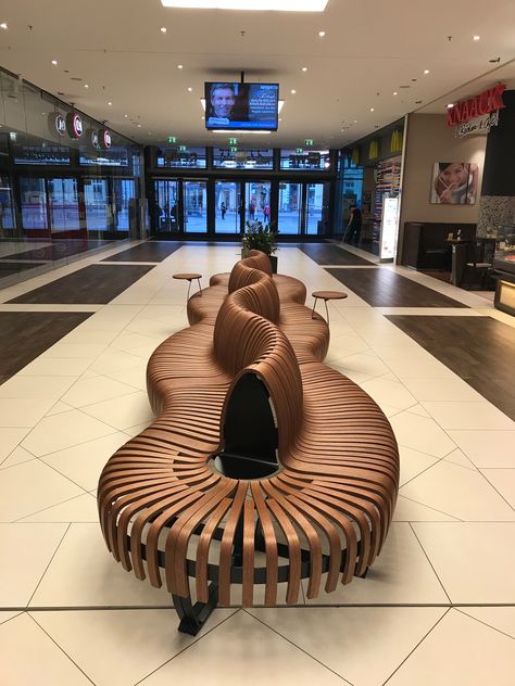 3d Design App, Urban Furniture Design, Unique Seating, Lobby Seating, Deconstructivism, Reception Desk Design, Sculptural Chair, Executive Room, Facade Architecture Design