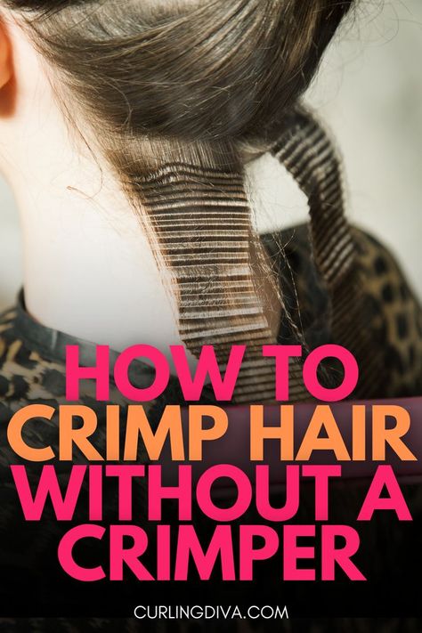 How to crimp hair without a crimper Diy Crimped Hair, How To Crimp Hair Without A Crimper, How To Crimp Your Hair Without A Crimper, How To Crimp Your Hair, How To Crimp Hair, Crinkly Hair, 80s Crimped Hair, 1980 Hairstyles, Crimping Hair