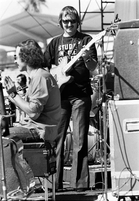 James Burton With Emmylou Harris and The Hot Band at Dodger Stadium in Los Angeles, California October 1975. James Burton, Emmylou Harris, Hot Band, Dodger Stadium, Los Angeles California, Angeles, California, Angel, Band