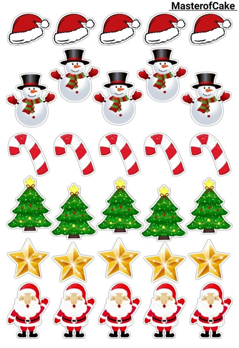 Christmas Paper Crafts Cardstock Papers, Christmas Cake Topper Printable, Christmas Toppers Printable, Christmas Stickers Printable, Xmas Stickers, Christmas Toppers, Christmas Cupcake Toppers, Xmas Sticker, Christmas Cake Designs