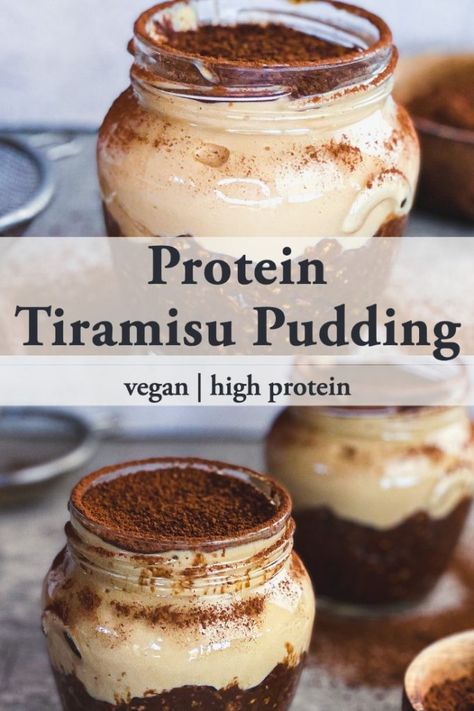 Protein Tiramisu Pudding Protein Pudding Dessert, High Protein Pudding Dessert, Vegan Protein Low Calorie, Protein Dessert Recipes Easy, Protein Deserts Easy, High Protein Puddings, Pudding Protein Recipes, Protein Parfait Recipes, Vegan Protein Pudding