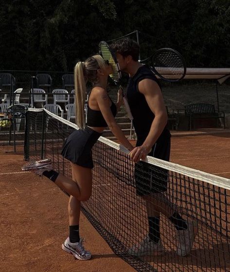 #coupleaesthetic #sportycouple #cutecouple Tennis Couple, Couples Vision Board, Couple Game, Romeo Beckham, Tennis Aesthetic, Couples Book, Tumblr Pics, Aesthetic Couple, Future Lifestyle