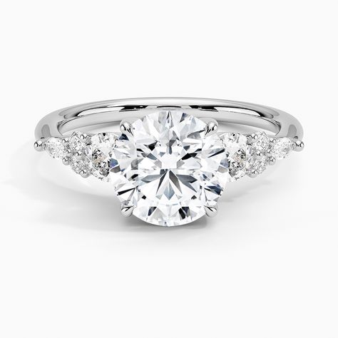 Brilliant Earth Round Diamond Settings, Round Engagement Ring With Side Stones, Round Three Stone Engagement Ring, Brilliant Earth Rings, Lab Created Diamond Rings Engagement, Three Stone Diamond Rings Engagement, Round Engagement, Open Gallery, Three Stone Diamond Ring