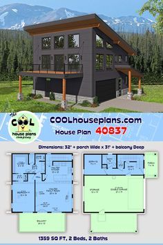 House Plans With Garage, Classic House Plans, Getaway House, Contemporary Garage, Vacation House Plans, Plan Garage, Garage Apartment Plan, Garage To Living Space, Tiny House Layout