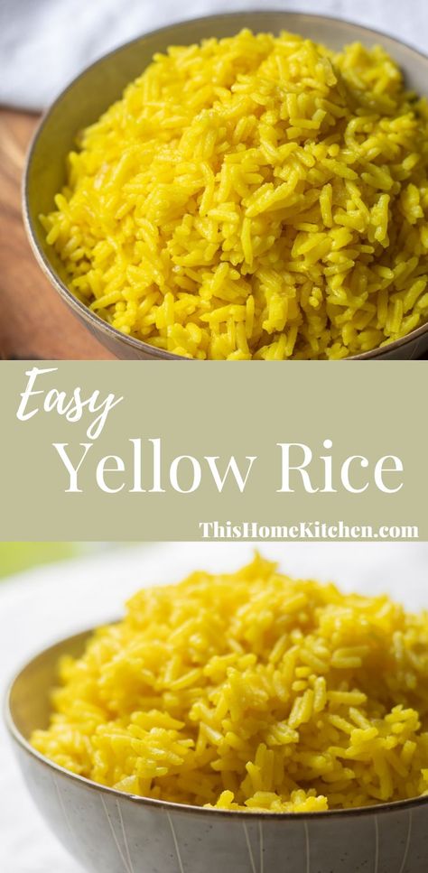 Bowls of yellow rice Easy Yellow Rice, Yellow Rice Recipe, Yellow Rice Recipes, Crispy Brussels Sprouts, Rice Sides, Quick Side Dish, Fried Zucchini, Quick Side Dishes, Weekly Recipes