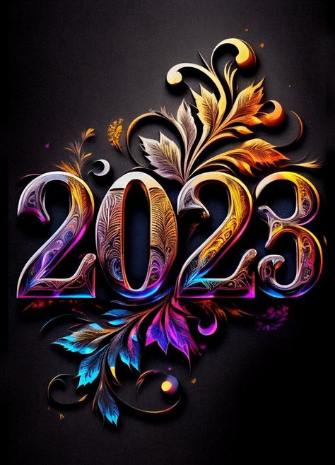 2023 Font Design, Happy New Year 2023 Images, 2023 Image, Card Backgrounds, Happy New Year Card, Happy New Year Background, Music Box Vintage, Happy New Year Images, Happy New Year Cards