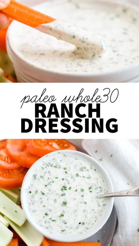 Whole 30 Ranch, Whole30 Ranch, Paleo Ranch Dressing, Paleo Ranch, Salad Diet, Ranch Recipe, Paleo Lifestyle, Paleo Whole 30, Salad Dressing Recipes