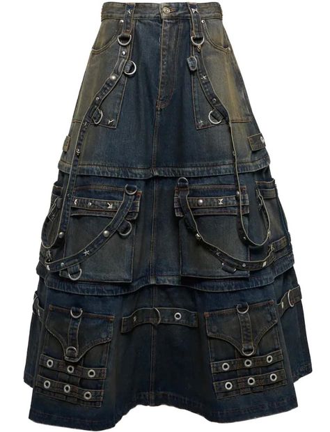 Archive Fashion - Balenciaga Maxi Skirt Balenciaga Raver Skirt, Unique Maxi Skirt, Balenciaga Raver Jeans, Fads Fashion, Raver Jeans, Jean Maxi Skirt, Punk Denim, Balenciaga Clothes, Luxe Aesthetic