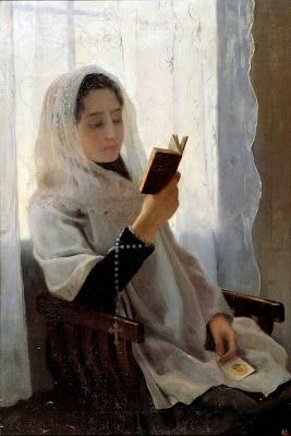 Reading and Art: Joan Llimona i Bruguera Chapel Veil, Reading Art, Oil Canvas, Woman Reading, Girl Reading, Catholic Art, Music Lessons, Catholic Faith, Art Google