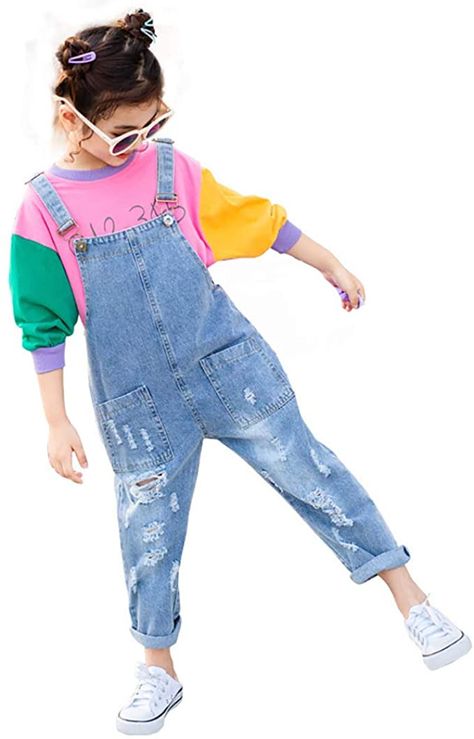 Amazon.com: Yao 3-12Years Girls Jumpsuit&Rompers Big Kid Bib Overalls Blue Adjustable Belts Denim Pants(Basic, 11-12Y): Clothing Overalls Blue, Girls Jumpsuit, Cute Overalls, Girls Overalls, Kids Overalls, Overalls Outfit, Sequin Pants, Bib Overalls, Distressed Denim Jeans