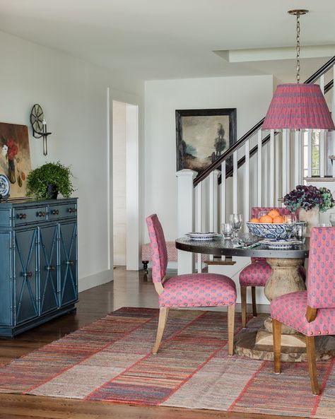 Katie Rosenfeld, Cape Cod House, Traditional Dining Room, Beautiful Dining Rooms, Blue Rooms, Neo Traditional, White Houses, Country Farmhouse, Dining Rooms