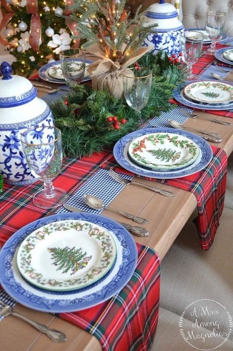 Chinoiserie Christmas, Glam Pad, Blue Christmas Decor, Blue Christmas Tree, Tartan Christmas, Spode Christmas Tree, Spode Christmas, White Christmas Decor, 12 December