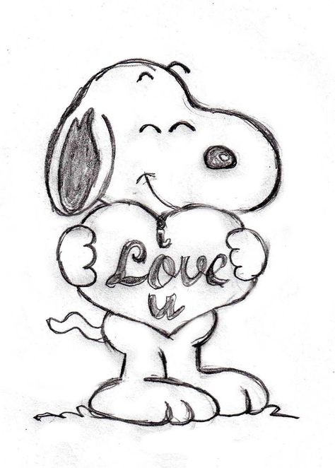 Snoopy Drawing, Snoopy Tattoo, Disney Drawings Sketches, Chicano Drawings, Easy Love Drawings, Disney Art Drawings, 강아지 그림, Snoopy Pictures, Arte Sketchbook