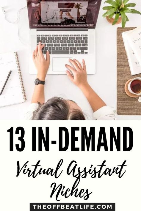 With the rise of the digital age, more and more businesses are looking for virtual assistants to help them with a wide range of tasks. But not all virtual assistant jobs are created equal. Some niches are in higher demand than others, so it’s important to choose one that you’re familiar with and that you can market yourself well in. That’s why we have put together a list of the 13 best virtual assistant niches that are in high demand. #remotework #onlinejobs #workfromhome #theoffbeatlife Market Yourself, Virtual Jobs, Virtual Assistant Jobs, Work Goals, Mo Money, Business Basics, Virtual Assistant Business, Personal Assistant, Virtual Assistant Services