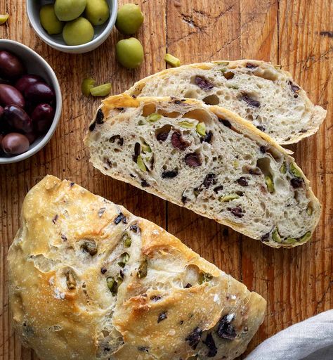 Rustic Olive Bread, Olive Loaf Recipe, Bread Machine Olive Bread, Pioneer Woman Olive Cheese Bread, Sourdough Olive Bread Recipe, Olive Foccacia Bread, Olive Loaf Bread, Olive Bread Recipe Easy, Olive Sourdough Bread