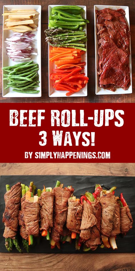 Steak Rolls Recipes, Steak Roll Ups With Stuffing, Asparagus And Meat Recipes, Steak Roll Up, Flank Steak Roll Ups, Roast Beef Pinwheels Roll Ups, Skirt Steak Roll Ups, Beef Wrapped Asparagus, Steak Asparagus Roll Ups