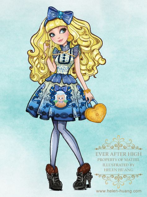 CQcat Exclusive: Ever After High Character Illustrations Blondie Locks Ever After High, Ever After High Blondie Locks, Blondie Lockes, Lizzie Hearts, Raven Queen, After High School, Dress Up Dolls, Ever After High