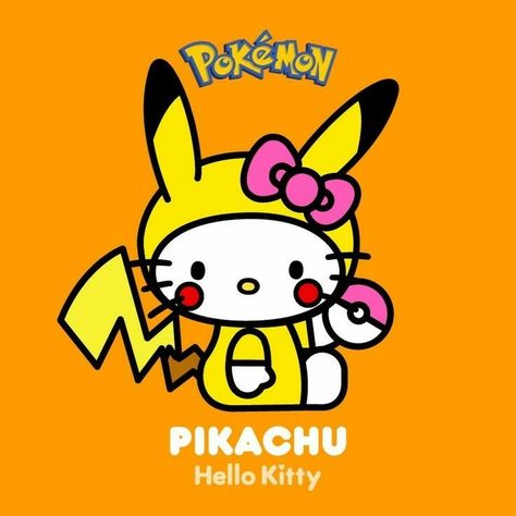 Sanrio X Pokemon, Hello Kitty As Characters, Pokemon Hello Kitty, Hello Kitty As Other Characters, Tokidoki Hello Kitty, Tokidoki X Hello Kitty, Hello Kitty Disney Princess, Hello Kitty Pokemon, Pikachu Drawing