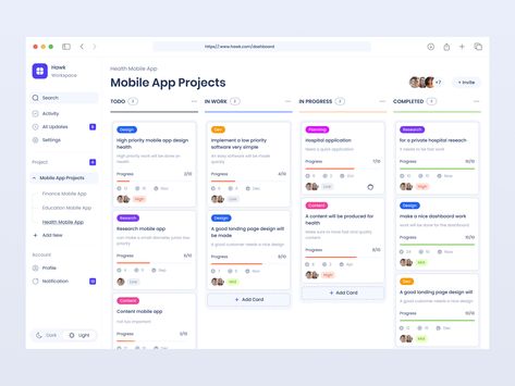 Task Management Dashboard Task Management Dashboard, Task Management App, Project Management Dashboard, Dashboard App, Project Dashboard, Web Dashboard, Writing Software, Mobile App Design Inspiration, Ui Design Website