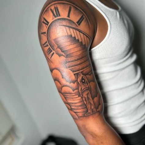 Men’s Upper Arm Tats, Medium Size Arm Tattoo Men, Upper Arm Quote Tattoo, Unique Shoulder Tattoo For Men, Outer Bicep Tattoo Men Ideas, Upper Arm Tattoo Men Half Sleeves Design, Inside Forearm Tattoos, Best Shoulder Tattoos Men, Front Arm Tattoo Men