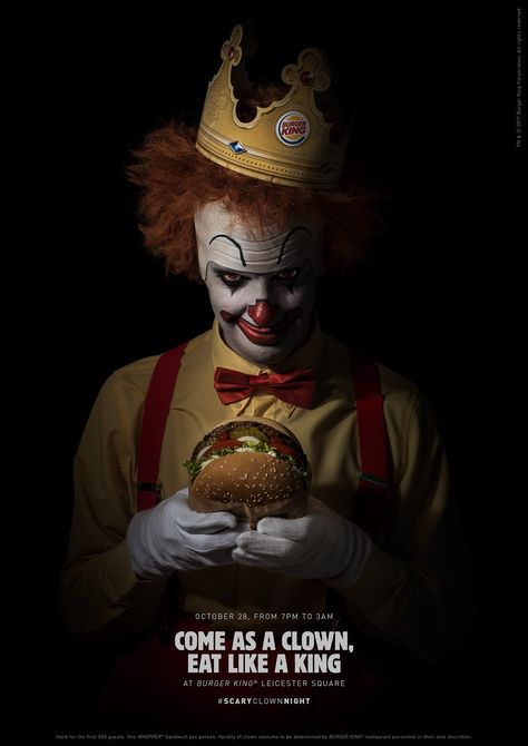 Check out this @Behance project: "Burger King / Scary Clown Night / Integrated" https://www.behance.net/gallery/71396111/Burger-King-Scary-Clown-Night-Integrated Copywriting Ads, Clever Halloween, Ad Of The World, Publicidad Creativa, Clowning Around, Scary Clowns, Advertising Ads, Creative Posters, Creative Ads