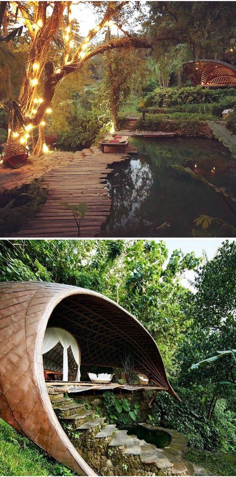 Bambu Indah Bali, Retreat Center Architecture, Healing Center Design Spaces, Bali Meditation Retreat, Glamping Interior Design, Yoga Pavilion Design, Retreat Center Ideas, Healing Center Architecture, Healing Center Design