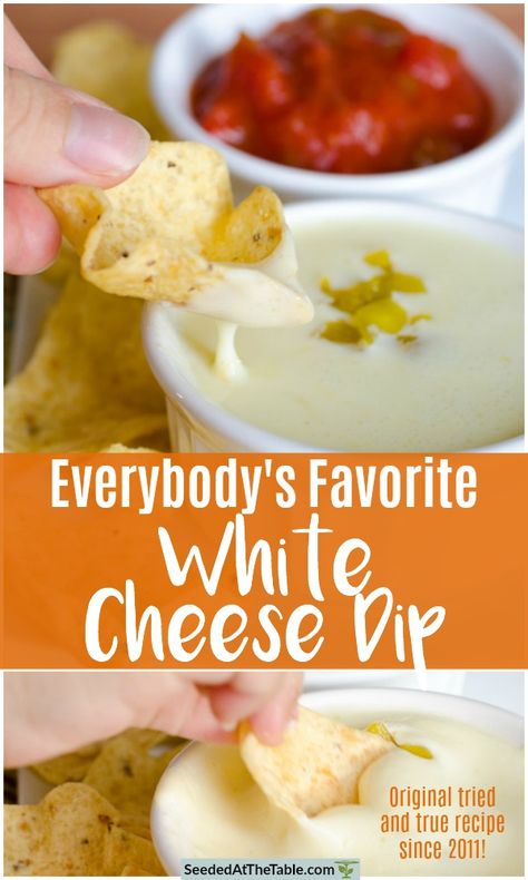 White Cheddar Cheese Dip, White Cheese Dip Recipe, Mexican White Cheese Dip, Mexican White Cheese, Queso Cheese Dip, Cheese Dip Mexican, Restaurant White, White Cheese Dip, White Queso Dip