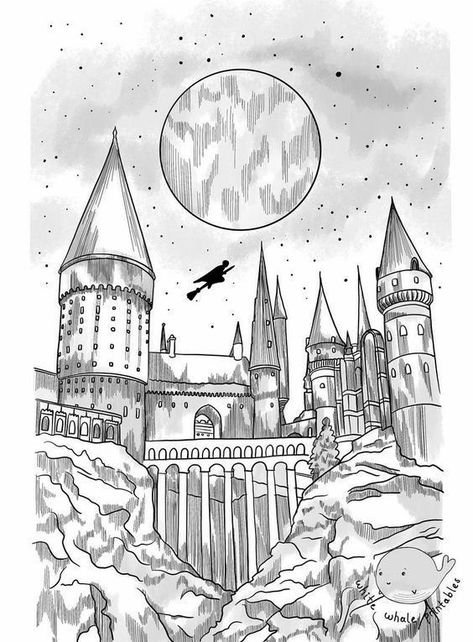 Wall Art Harry Potter, Harry Potter Drawings Easy, Harry Potter Sketch, Harry Potter Castle, Harry Potter Coloring Pages, Harry Potter Gift, Art Harry Potter, Harry Potter Art Drawings, Glume Harry Potter