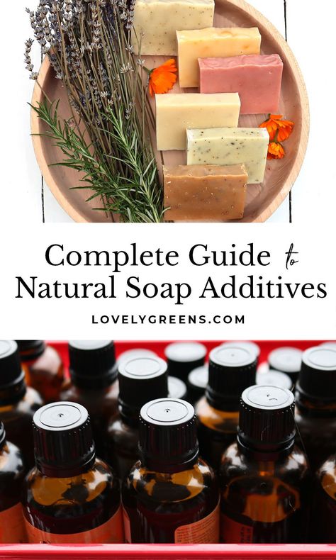 A comprehensive introduction to natural soap additives and the reasons that we add them to natural cold-process soap recipes #soaprecipe #soapmaking #coldprocess Soap Additives, Cold Press Soap Recipes, Herbal Bath Recipes, Natural Soap Colorants, Lovely Greens, Natural Soaps Recipes, Cold Pressed Soap, Herbal Soap, Cold Process Soap Recipes