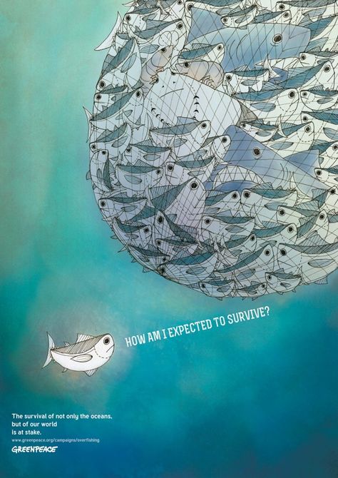 Overfishing by Feliana Sutanto, via Behance Environmental Posters, Save Planet Earth, Save The Ocean, Save Environment, Marine Pollution, Animal Activism, Ocean Day, Marine Art, Marine Conservation