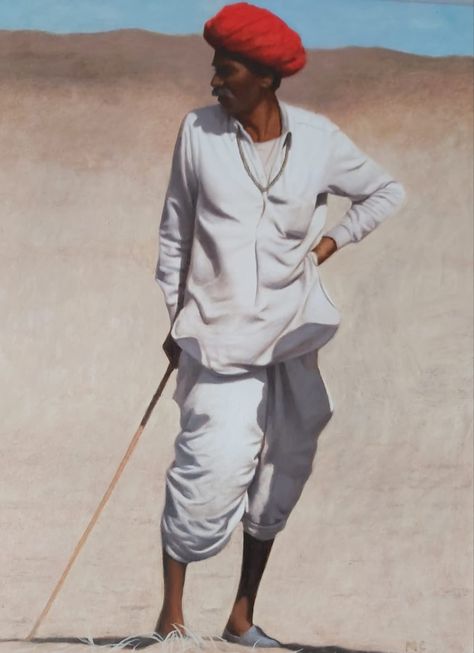 MARK CLARK
RAJASTHANI MAN, PUSHKAR (HUNGERFORD GALLERY)
Oil on board
16 1/2 x 12 5/8 in
42 x 32 cms
(Framed size: 54.5 x 44.5 cms)
Signed. 
Follow Mark Clark on the Cricket Fine Art website where you will find his latest artworks, drawings, paintings and future exhibition dates. Human Photography, Rajasthani Art, Life Drawing Reference, Human Figure Sketches, Painting Reference, Human Anatomy Drawing, Human Figure Drawing, India Photography, People Figures