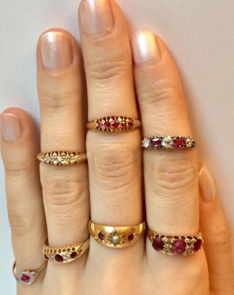 Wednesday #ring #stack #antique #gold #ruby #pearl and #diamond #antiquerings Ring Stack, Jewellery Making, Antique Rings, Pearl Ring, Stacking Rings, Red Gold, Antique Gold, Gold Rings, Ruby