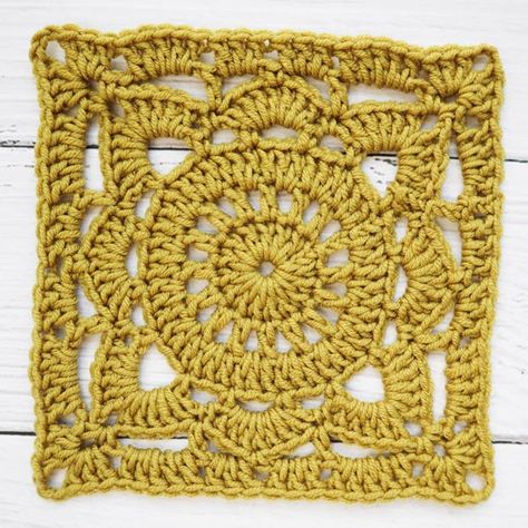 Willow Squares Crochet Pattern, Crochet Doily Patterns Square, Willow Block Crochet Pattern Free, Two Colour Granny Square Crochet Pattern, Willow Crochet Square Pattern, Lacy Crochet Granny Squares, Afghan Crochet Granny Square, French Square Crochet, Willow Granny Square Crochet Pattern