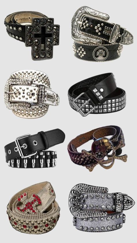 Emo Y2k Accessories, Grunge Accessories Aesthetic, Y2k Emo Jewelry, Street Wear Accessories, Emo Belts, Accessories Grunge, Good Fits, Emo Accessories, Affliction Clothing