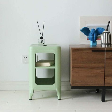 Funky Nightstand, Unusual Bedside Tables, Nightstand Furniture, Small Side Cabinet, Affordable Nightstand, Style Bedside Table, Iron Side Table, Unique Nightstand, Nyc Apt