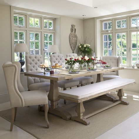 We believe every piece tells a story, even if it’s 'Not Quite Perfect'. ⁠ ⁠⁠ Dive into our collection to discover beauty in flaws and start your collection with La Residence Interiors. Dinner Guests, Weathered Oak, Oak Dining Table, Farmhouse Dining Room, Furniture Care, Rectangular Dining Table, Formal Dining Room, Upholstered Dining Chairs, Room Table