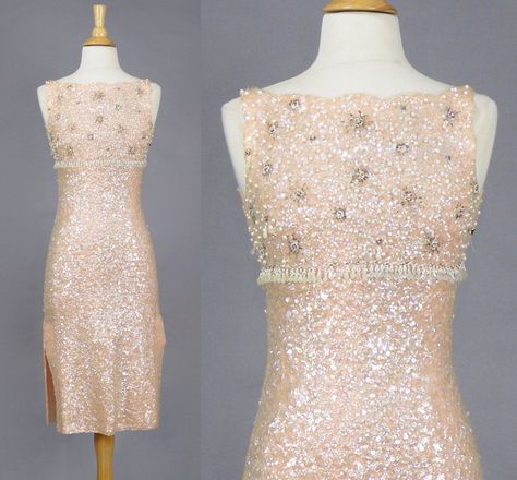 Vintage 1960s Pink Beaded Sequin Dress, 60s Dress, Sequined Wool Knit Wiggle Cocktail Dress, Small 1960 Cocktail Dress, 60s Hoco Dress, 60s Beaded Dress, 1960s Party Dress, Pink 60s Dress, 60s Formal Dress, 60s Party Dress, Vintage Sequin Dress, Ldr Songs